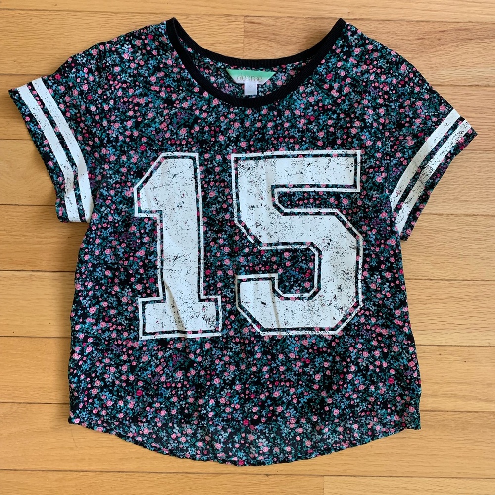 Varsity Floral Cropped Shirt